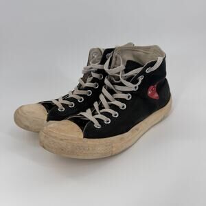 COMME des GARCONS PLAY Converse Chuck 70 Hi Black Red Heart Men's 7